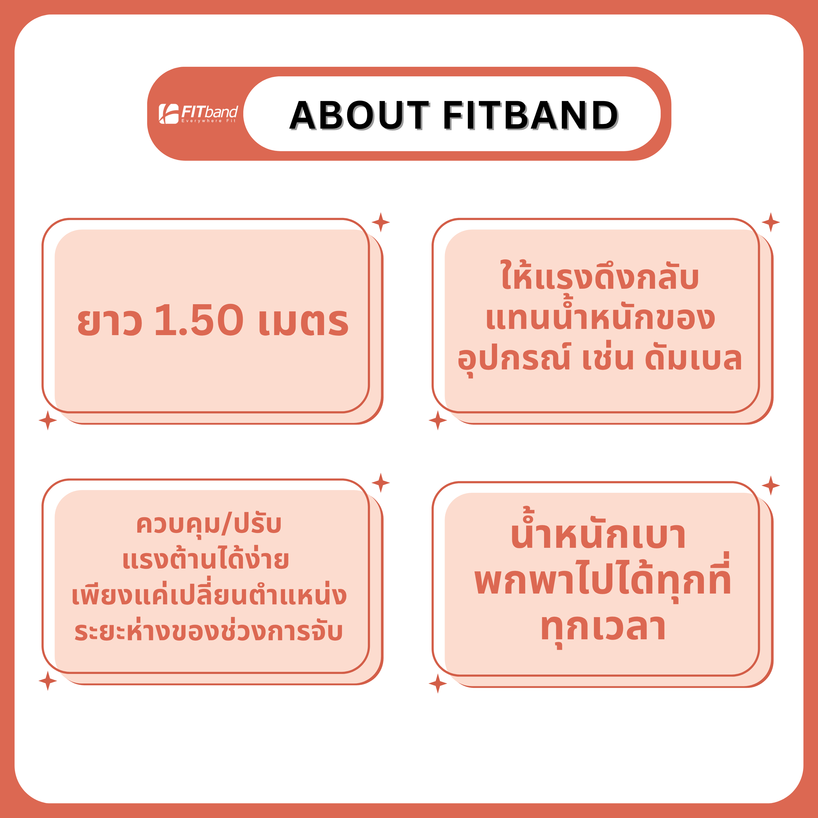 แถบยางยืดออกกำลังกาย FITBAND ระดับ 4 แรงต้าน 3.0-6.0 กิโลกรัม_4